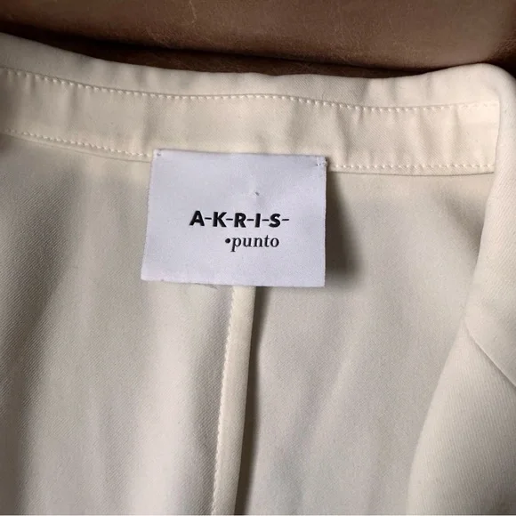 Akris punto Cream off white Blazer Vest double breasted side slits designer belt - Picture 10 of 13